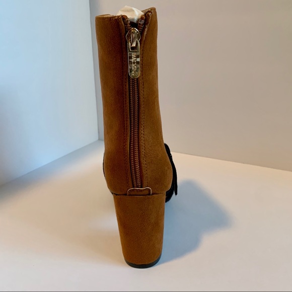 MackinJ Two Toned Booties Black Brown Velvet Suede - Picture 7 of 12